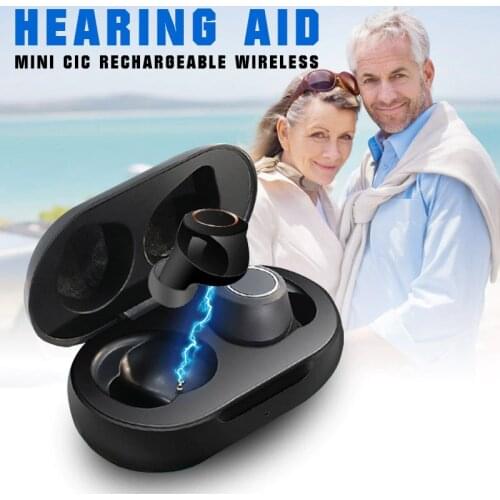 2Pcs Intelligent USB Rechargeable Hearing Aids Assistant In-Ear Sound Amplifier Voice Enhance Adjustable Tone For Deaf Elderly