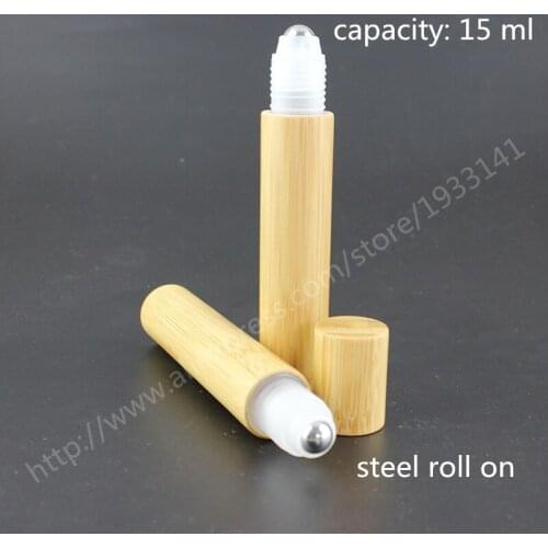 200x15ML Environmental protection bamboo roll on bottles, Plastic bottle inside, perfume bottle Cosmetics skin care packaging