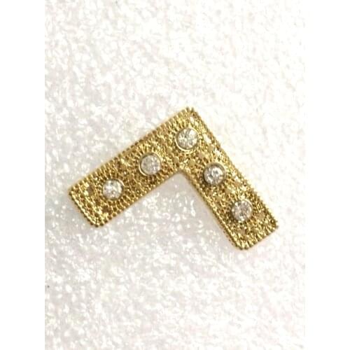 31.75mm Master Square with Rhinestones Gold Masonic Lapel Pin
