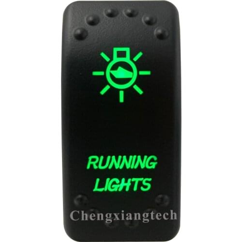 5 PINS 12V 24V Waterproof Car Boat Marine Bus Truck Green LED Light Rocker Switch RUNNING LIGHTS for ARB CARLING NARVA 4x4