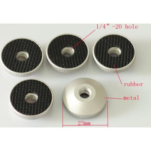 5pcs Knurled 1/4" nuts with rubber gasket for hot shoe mount flash tripod camera