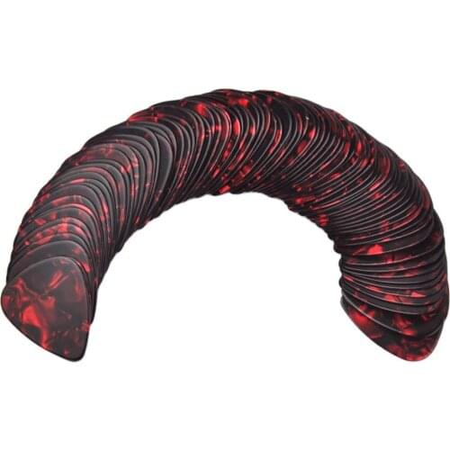 Lots of 100pcs New Medium 0.71mm Blank Guitar Picks Plectrums Celluloid Pearl Red