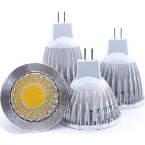 Led bulb spotlight dimmable GU10 cob mr16 3w 5w 7w warm white cool white real power replace halogen lamp