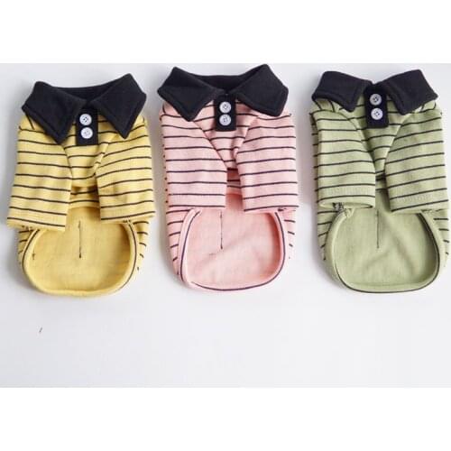 Cat Dog T-shirt Spring Autumn Winter Pet Clothes Striped Bottoming Shirt Yorkshire Pomeranian Bichon Poodle Schnauzer Clothing