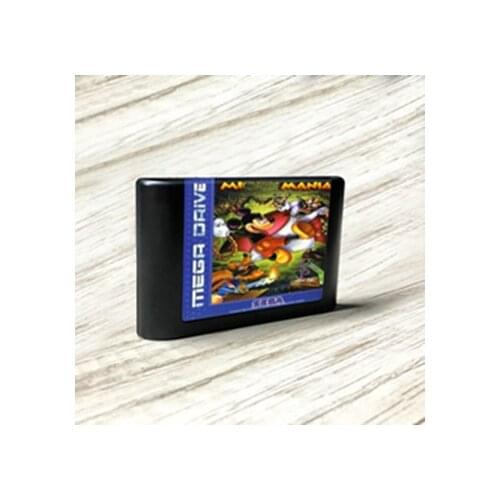 Mickeyed Mania Timeless Adventures of Mickeyed Mouse- EUR Label Flashkit MD Card forSega Genesis Megadrive Video Game Console