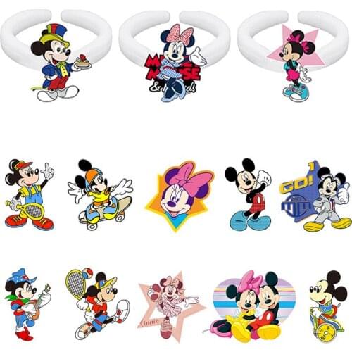 Disney Cartoon Mickey Playing Tennis Playing Shape Pattern Personality Pattern Acrylic Ring To Send A Friend Jewelry Resin Ring