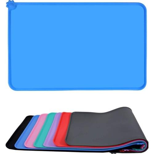 Dog Bowl Mat, Large 20" L x 14.5" W or Small 18.5" L x 12" W Pet Food Mat, Non Slip Silicone Dog Cat Mat for Food and Water