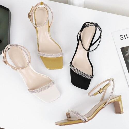 Colorful crystal band high heels sandals women luxury glitter ankle strap gladiator sandalias mujer strange heeled party sandale