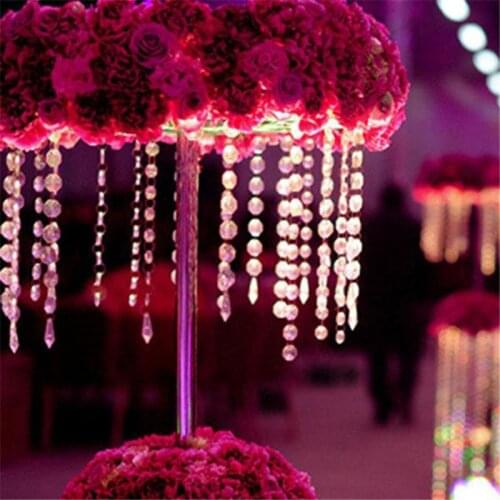 10M 33 FT Crystal Clear Acrylic Bead Garland Chandelier Hanging For wedding Party Holiday DIY Decoration New Year Christmas Tree
