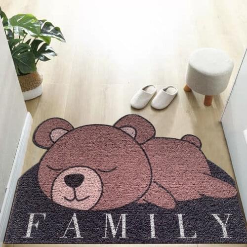 Cartoon Carpets Doormats Rugs For Bathroom Living Room Entrance Door Floor Stair Kitchen Bedroom Hallway PVC Non-Slip Clean Mats