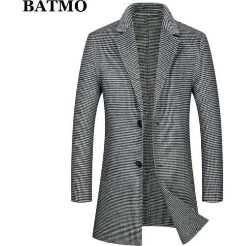 BATMO 2020 new arrival autumn high quality wool trench coat men,mens wool jackets ,plus-size M-XXXL 2038