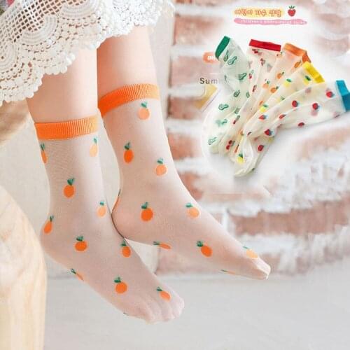Summer New Product Cute Animal Socks Womens Strawberry Net Stockings Breathable Short Stockings Childrens Socks Thin Section
