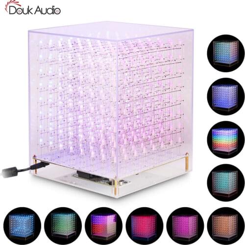 Douk Audio RGB LED Cube 8x8x8 3D Full Color DIY KIT/ Finished Music Spectrum
