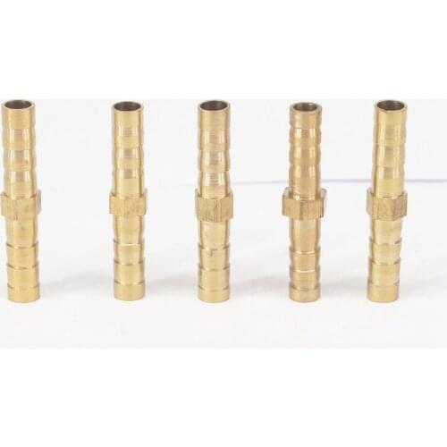 Fit Hose I/D 6mm Barbed Brass Coupler Splicer Connector Fitting for Fuel Gas Water 0.8 Mpa