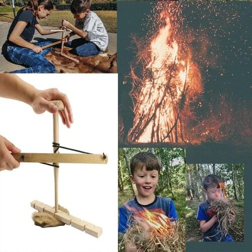 Drilling wood to make fire field manual drilling wood to make fire tool camping survival wood making fire emergency fire tool