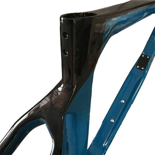 T1100 1K Blue Black Bike Frame Carbon Fiber Road Bike Frameset + Handlebar Carbon Bicycle Frames 80 Colors Design