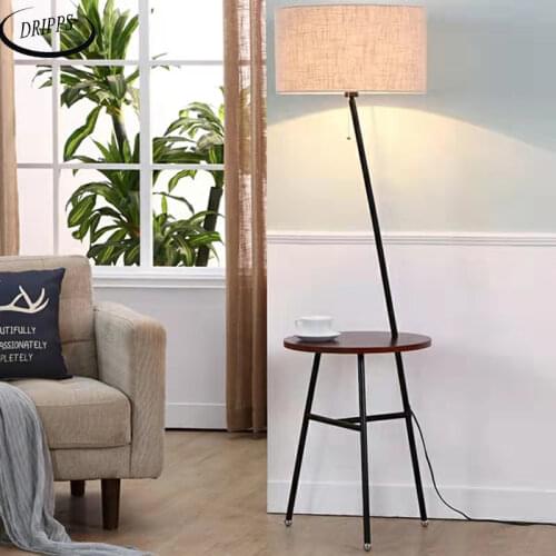 Nordic modern fashion E27 wrought iron triangle lamp pole floor lamp for living room bedroom hotel room black walnut floor lamp