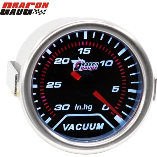 Dragon gauge Universal 52mm Auto Turbin Hight quality Car Turbo Vacuum Boost gague Turbo Turbine meter White backlight