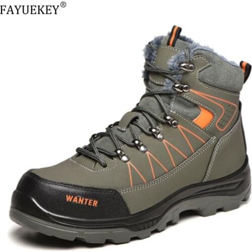Work Safety Shoes For Men Winter warm Vintage Breathable Steel Toe Cap Boots Mens Labor Insurance Puncture Proof Casual Shoe man