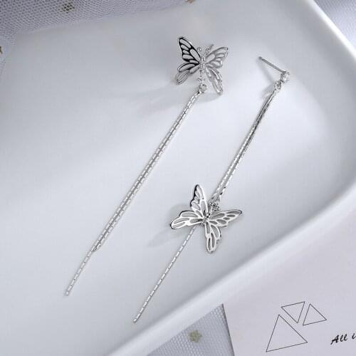 Todorova Trendy Bohemia Butterfly Long Tassel Earrings For Women Girls Asymmetric Earrings Party Charm Jewelry Accessories