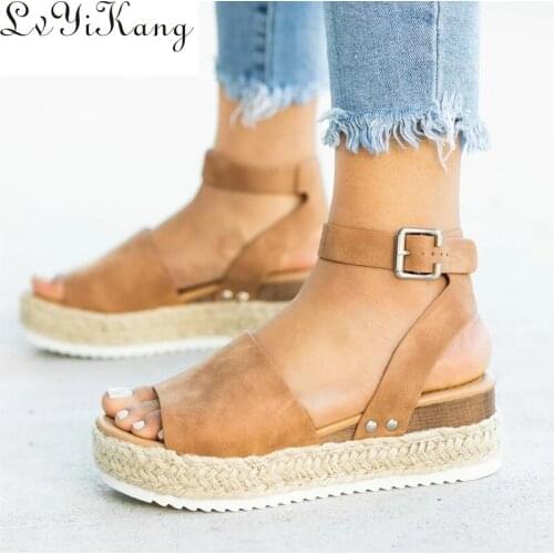 Women Sandals Plus Size Wedges Shoes For Women High Heels Sandals Summer Shoes 2020 Flip Flop Chaussures Femme Platform Sandals