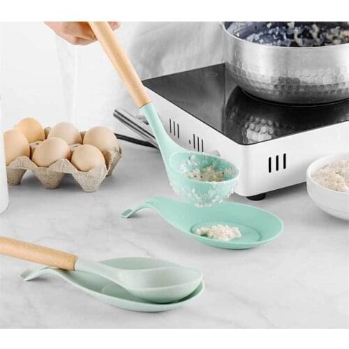 1Pcs Silicone Spoon Mat heat placemat resistant glass coaster tray anti-scald soup spoon tableware pad Kitchen Tools Accessories