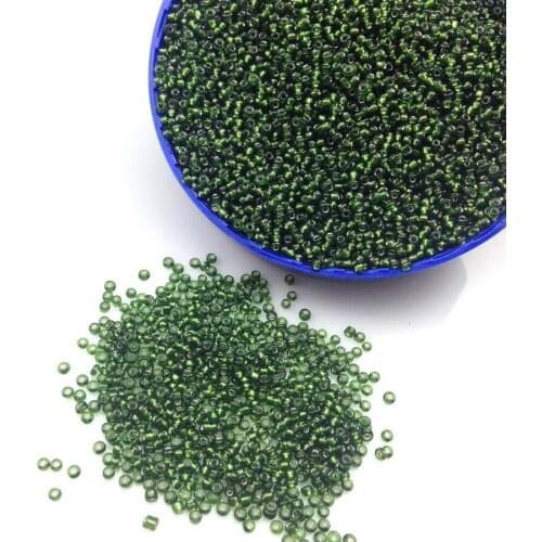 16g 1000pcs 2mm 12/0 Dark Green Silver Lined Round Loose Spacer Beads Cezch Glass Seed Bead Handmade Jewelry DIY Garment Bead
