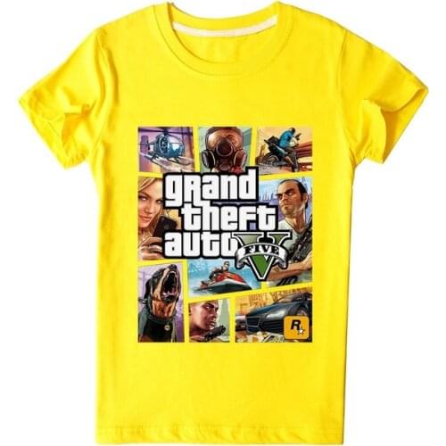 2020 Grand Theft Auto GA 5 Shirt Children Street with Kids Boys Graphic Shirtsops Short Sleeve ee Baby Girl Clothes