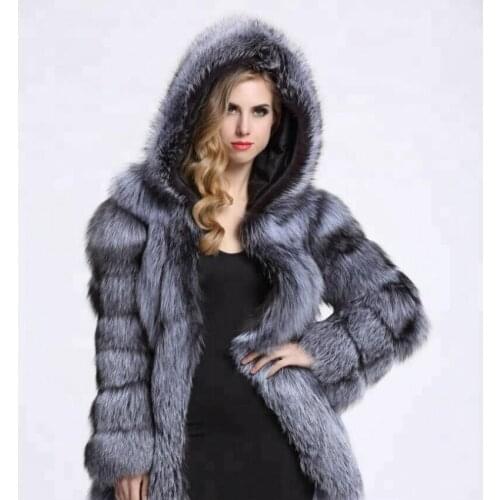 2020 Wholesaler Long Chinchilla Fur Coat Hooded Plus Size White Black For Women Men shaggy jacket long coat sherpa