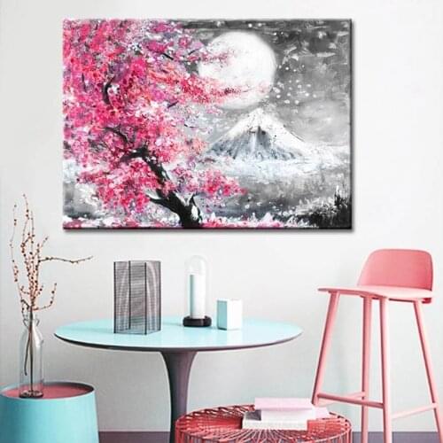 5D Diamond painting Japanese Style Cherry Blossom Fuji Mountain diamond embroidery Landscape mosaic Cross stitch decor gift P258