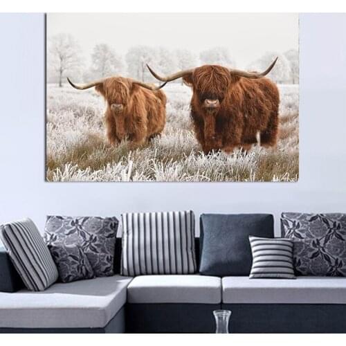 5D DIY Diamond Painting Highland Cow Full Square round Rhinestone Drill Embroidery Mosaic cattle black white art Home Decoration