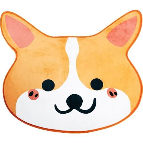 70x58CM cartoon corgi dog rug carpet plush flannel rug doormat pet carpet bay window anti ship pet mat
