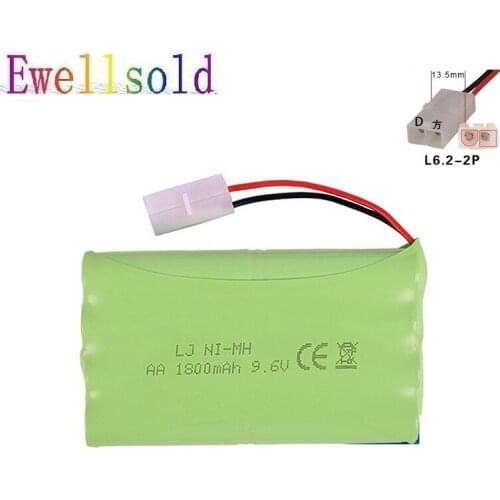 9.6v 1800mah/2800mah AA Ni-MH Upgrade Battery L6.2-2P plus Electric toys Remote car ship robot rechargeable