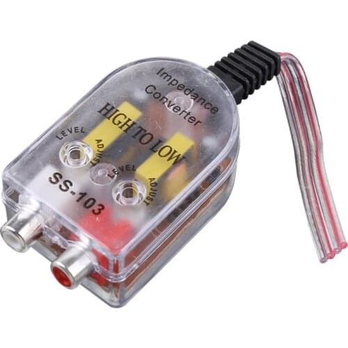 X7AE 12V RCA Car Stero Radio Converter Speaker High To Low Amplifier Impedance Converter