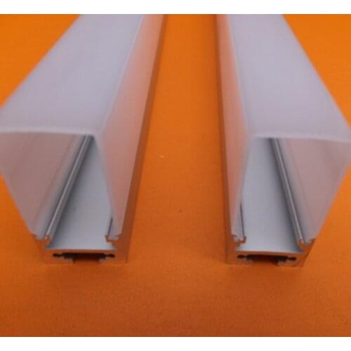 Free Shipping customized length LED strip light milky cover aluminum profile with end caps and mounting clips 2m/pcs 50m/lot