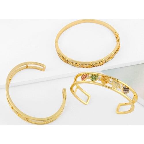 Heart Cuff Bracelets for Women Gold Copper Curb Link Love Bangle Luxury Bracelets Jewelry Valentines Day Gifts Wholesale