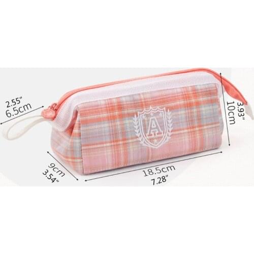 Retro Pen Pouch Large Pencil Case Zipper Pocket Zipper Closure Portable Cosmetic Pouch for Children Student Women Travel