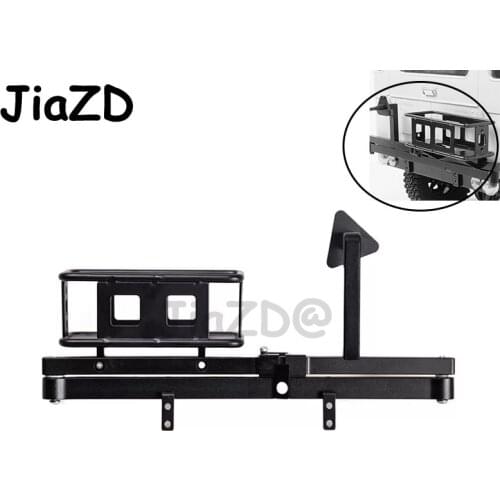 CNC Metal Aluminum 1:10 RC Crawler Metal Rear Bumper and Spare Tire Rack /Carrier for 1/10 DEFENDER D90 D110 RC Crawler Car YY22