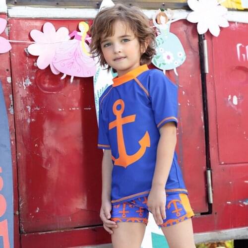 Children 's Swimsuit 2021 Boys Split Hot Spring Quick-Drying Middle And Small Kids Cartoon Cute Boxer Swimwear Badeanzug