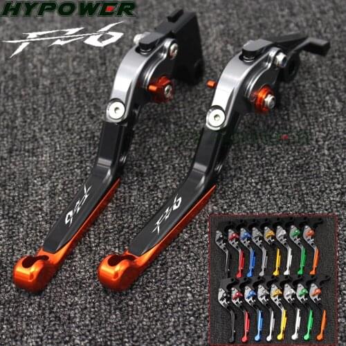 For YAMAHA FZ6 FAZER 2004-2010 FZ6 FZ 6 R 2009-2015 Motorcycle Accessories Folding Extendable Brake Clutch Levers LOGO FZ6