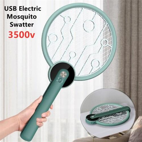 3500V Electric Mosquito Repeller Portable Insect Racket Swatter Zapper Rechargeable USB Mosquitoes Swatter Fly Killer for Home