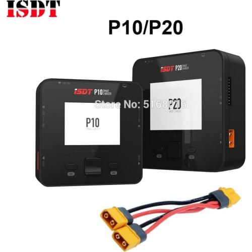 ISDT P10 P20 250WX2 500WX2 DC Dual Channel Smart Charger Discharger for LiIon Lipo LiHV RC Battery With Parallel Charing Cable