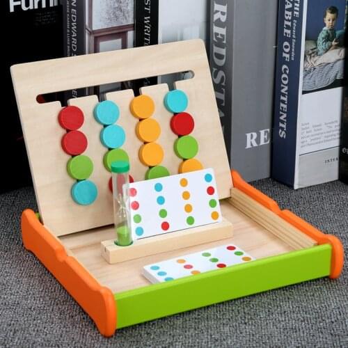 Montessori Education Four Color Game early learning Wooden Toys Children Games Preschool Logical Reasoning Training Learning Toy