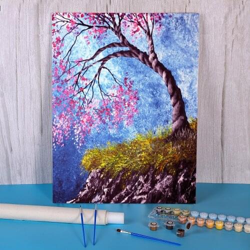 Natural Scenery Twist Paint By Numbers Complete Kit Acrylic Paints 50*70 Oil Painting Wall Paintings Crafts Adults Drawing