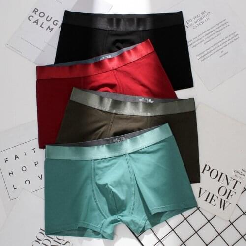 Fresh Color Boxershorts Men Underwear Soft Cotton Breathable U Convex Pouch Men Underpants Cuecas Panties