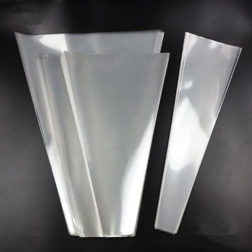 New 50pcs 6 Silk Florist Transparent Plastic Flower Packaging Bags Single Rose Bags Flowers Wrapping Paper Valentines Roses Bag