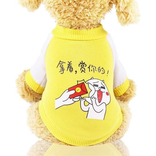 Dog Clothes Cat Clothes Velvet Sweaters Fashion Chinese Characters Autumn and Winter Cotton Take Your Small and Medium-sized Dog