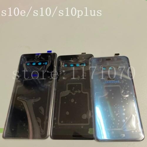 Original Samsung Galaxy S10 G973 S10 Plus G975 S10E Battery Back Cover Door Housing Replacement Repair Parts + Camera Glass Lens