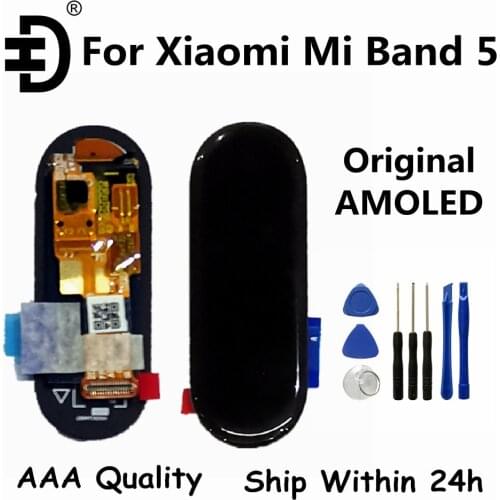 Original AMOLED For Xiaomi Mi Band 5 Smart Watch 5.0 Wristband Fitness Bracelet LCD Diaplay Touch Screen Digitizer Replacement