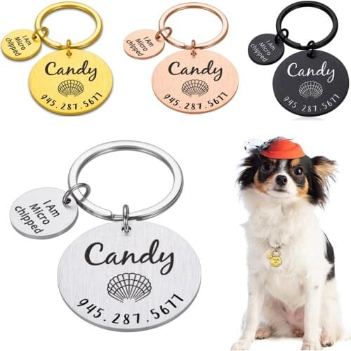 Personalized Pet ID Name Number Tag for Dog Cat Pet Collar ID Tags Pet Name Pendant Necklace Collar Puppy Cat Collar Accessory